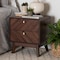 Baxton Studio Markell Mid-Century Transitional Walnut Brown Finished Wood 2-Drawer Nightstand 233-13271-ZORO - alternate 5